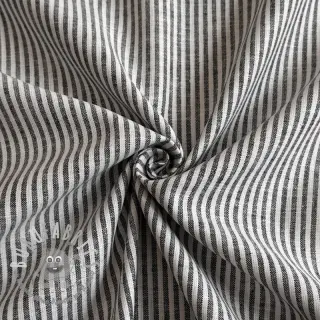 Lino con cotone Stripe black