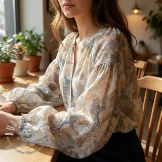 Tessuto di cotone VOILE Maritime digital print