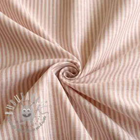 Lino con cotone Stripe rose