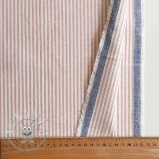 Lino con cotone Stripe rose