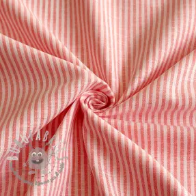Lino con cotone Stripe salmon