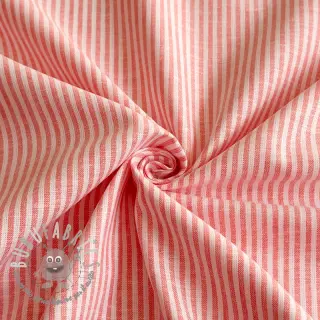 Lino con cotone Stripe salmon