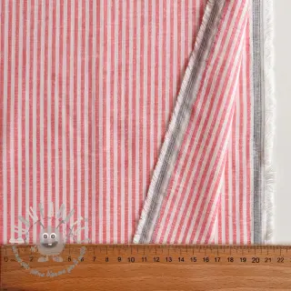 Lino con cotone Stripe salmon