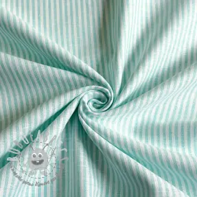 Lino con cotone Stripe mint