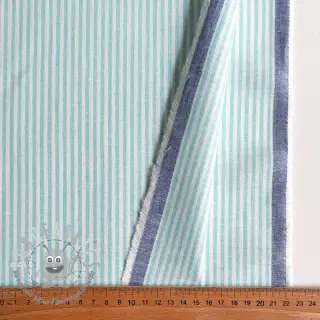 Lino con cotone Stripe mint