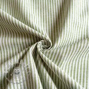 Lino con cotone Stripe green