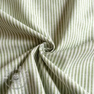 Lino con cotone Stripe green