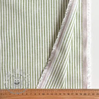 Lino con cotone Stripe green