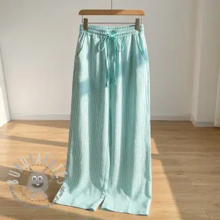 Lino con cotone Stripe mint