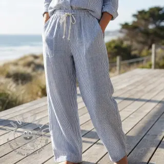 Lino con cotone Stripe jeans