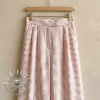 Lino con cotone Stripe rose