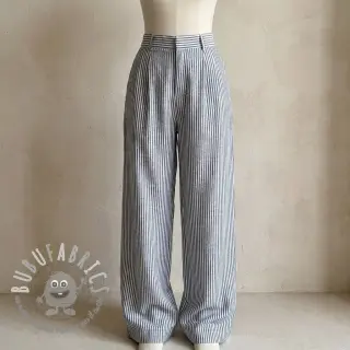 Lino con cotone Stripe navy