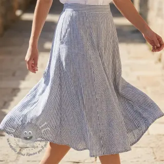 Lino con cotone Stripe navy