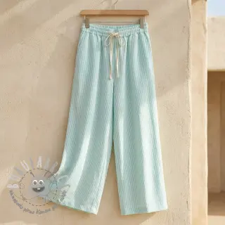 Lino con cotone Stripe mint