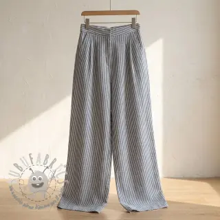 Lino con cotone Stripe navy