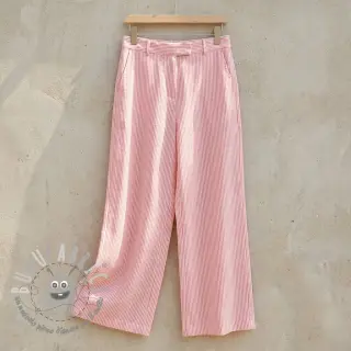 Lino con cotone Stripe salmon
