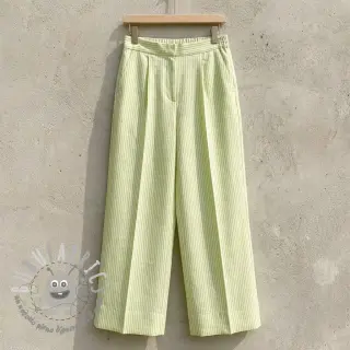 Lino con cotone Stripe lime