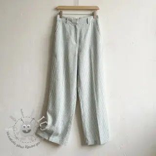 Lino con cotone Stripe pastel green