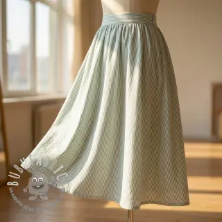 Lino con cotone Stripe pastel green