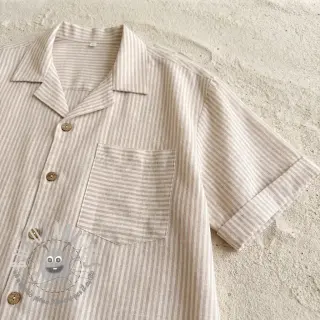 Lino con cotone Stripe naturals