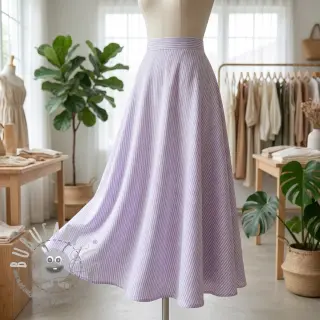 Lino con cotone Stripe purple