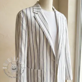 Lino con viscosa Pin navy