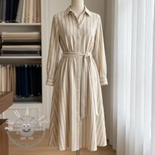 Lino con viscosa Pin black