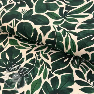 Tessuto decorativo Big leaves green digital print