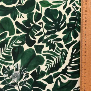 Tessuto decorativo Big leaves green digital print