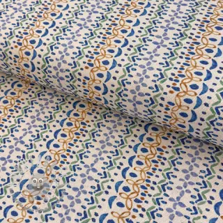 Tessuto decorativo Linenlook Blue pattern digital print
