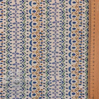 Tessuto decorativo Linenlook Blue pattern digital print
