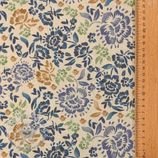 Tessuto decorativo Linenlook Blue roses digital print