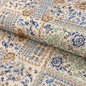 Tessuto decorativo Linenlook Blue heritage digital print