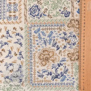 Tessuto decorativo Linenlook Blue heritage digital print