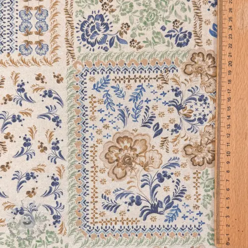 Tessuto decorativo Linenlook Blue heritage digital print