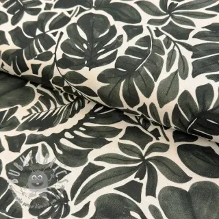 Tessuto decorativo Big leaves grey digital print
