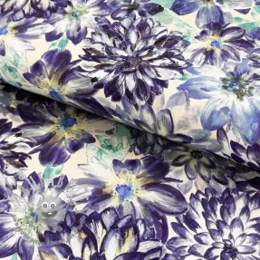 Tessuto decorativo Peony blue digital print