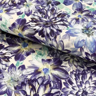 Tessuto decorativo Peony blue digital print