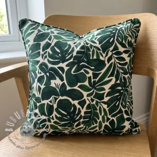 Tessuto decorativo Big leaves green digital print