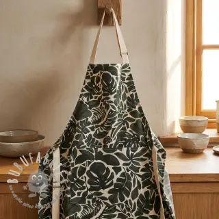 Tessuto decorativo Big leaves grey digital print