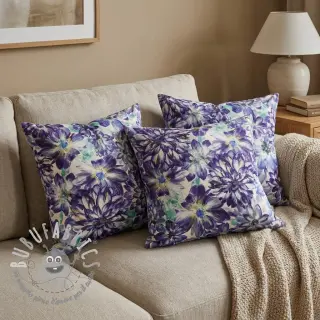 Tessuto decorativo Peony blue digital print