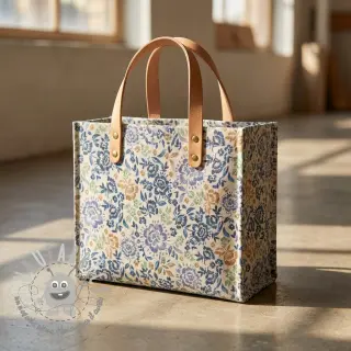 Tessuto decorativo Linenlook Blue roses digital print