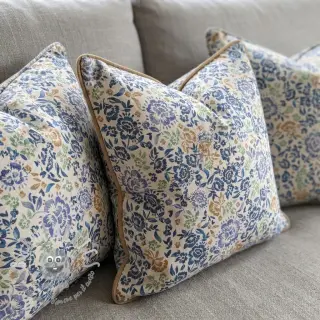 Tessuto decorativo Linenlook Blue roses digital print
