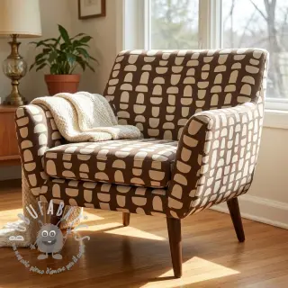 Tessuto decorativo Linenlook Abstract brown