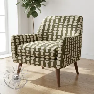 Tessuto decorativo Linenlook Abstract green