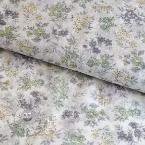 Lyocell con lino e seta Retro Flowers design D