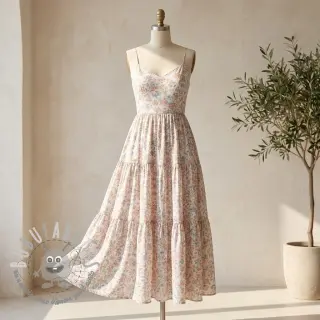 Lyocell con lino e seta Retro Flowers design E
