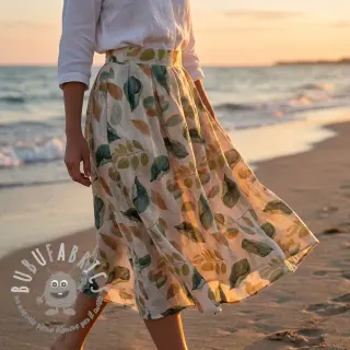 Lyocell con lino e seta Retro Flowers design A
