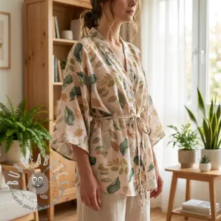 Lyocell con lino e seta Retro Flowers design A