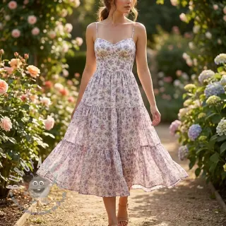 Lyocell con lino e seta Retro Flowers design C